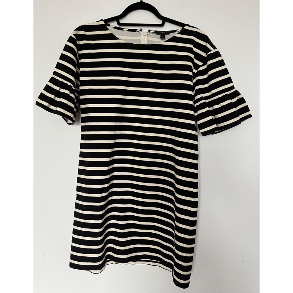 J.Crew midi striped navy/white dress